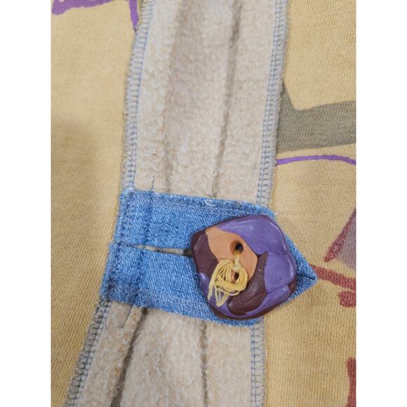 Vintage 90s Authentic Pigment Jacket Butter Yellow Art to Wear Clay Buttons Sz M - Picture 5 of 8